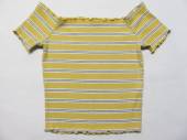 více - 1104 Kratší žebrované tričko medové s proužkem  NEW LOOK   13-14 let  v.164