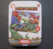 více - Mini puzzle v plechové krabičce dinosauři   24ks