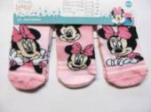 více - 3 x ponožky sv.růžové s Minnie   3-6m   v.62/68