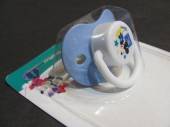 více - Anatomický silikonový dudlík Mickey modro-bílý  DISNEY    od 3m