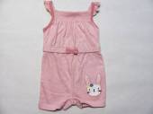 více - Letní body sv.růžovo-bílý proužek se zajíčkem /flíček/   3-6m