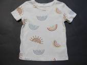 více - 2904 Tričko smetanové s duhami  PRIMARK   18-24m   v.86/92