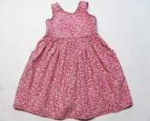 více - 0305 Plátěné šatečky tm.růžové drobně květované   18-24m   v.92