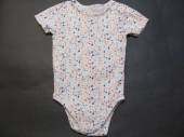 více - 2505 Body z plenkoviny bílé drobně květované   LUPILU  12-18m   v.86