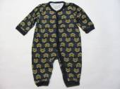 více - 2505 Bavl. overálek tm.modrý s leopardíky   3-6m