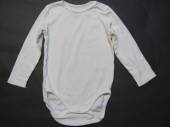 více - 0306 Jako nové dívčí body dl.rukáv bílé, patentky na rameni  H+M   12-18m   v.80/86