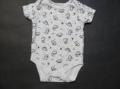 více - Body bílé s dinosaury  0-3m