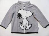 více - 1606 Mikina fleece na zip šedá se Snoopym   H+M   18-24m   v.86/92