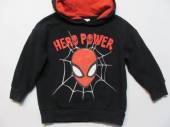 více - 0101 Mikina s kapucí černá, potisk Spiderman   3-4 roky 