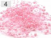 více - Dekorační perličky 7mm na silonu sv.růžové     1,3m