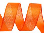 více - síťovaná stuha s monofilem š 25mm - oranžová